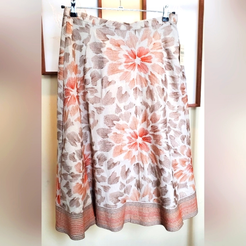 NWT Coldwater Creek A-line Embroidery Skirt Medium